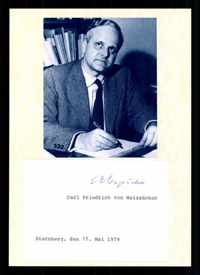 Carl Friedrich von Weizsäcker 1912-2007 Physiker Original Signiert # BC G 37502
