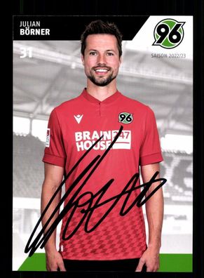 Julian Börner Autogrammkarte Hannover 96 2022-23 Original Signiert