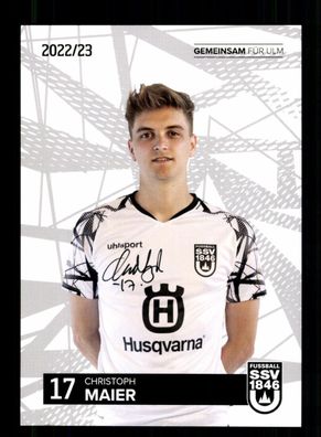 Christoph Maier Autogrammkarte SSV Ulm 1846 2022-23 Original Signiert