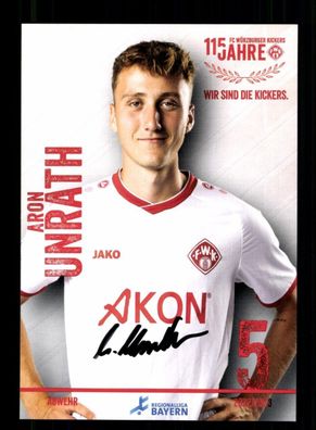 Aron Unrath Autogrammkarte Würzburger Kickers 2022-23 Original Signiert