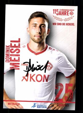 Dominik Meisel Autogrammkarte Würzburger Kickers 2022-23 Original Signiert