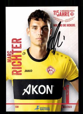 Marc Richter Autogrammkarte Würzburger Kickers 2022-23 Original Signiert