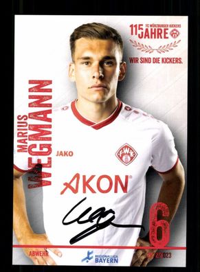Marius Wegmann Autogrammkarte Würzburger Kickers 2022-23 Original Signiert
