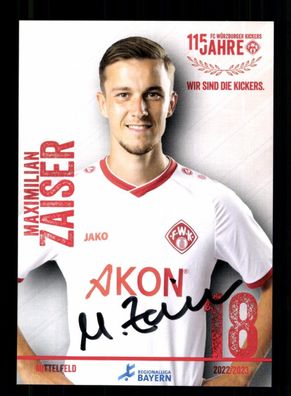 Maximilian Zaiser Autogrammkarte Würzburger Kickers 2022-23 Original Signiert
