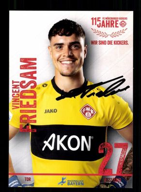 Vincent Friedsam Autogrammkarte Würzburger Kickers 2022-23 Original Signiert