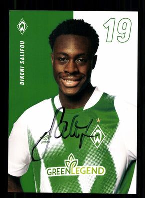 Dikeni Salifou Autogrammkarte Werder Bremen 2022-23 Original Signiert