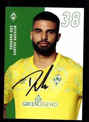 Eduardo dos Santos Haesler Autogrammkarte Werder Bremen 2022-23 Original Sign.
