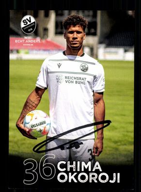 Chima Okoroji Autogrammkarte SV Sandhausen 2022-23 Original Signiert