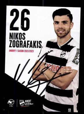 Nikos Zografakis Autogrammkarte SC Verl 2022-23 Original Signiert