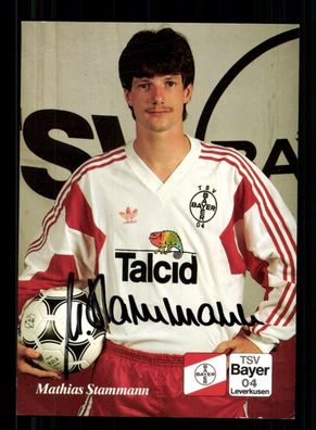 Mathias Stammann Autogrammkarte Bayer Leverkusen 1991-92 Original Signiert + 2