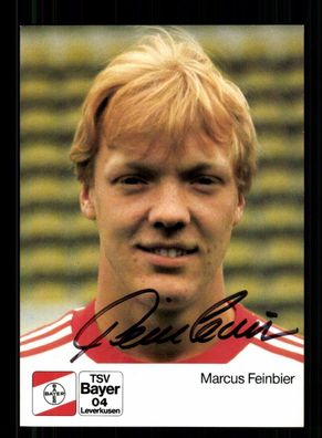 Marcus Feinbier Autogrammkarte Bayer Leverkusen 1988-89 Original Signiert + 2