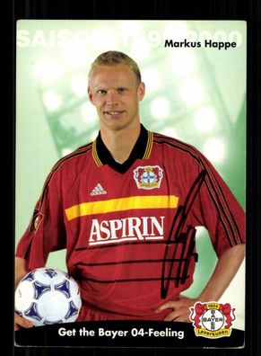 Markus Happe Autogrammkarte Bayer Leverkusen 1999-00 Original Signiert