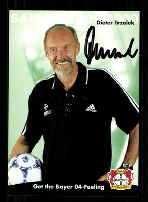 Dieter Trzolek Autogrammkarte Bayer Leverkusen 1999-00 Original Signiert