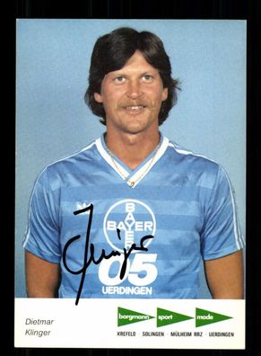 Dietmar Klinger Autogrammkarte Bayer Uerdingen 1985-86 Original Signiert