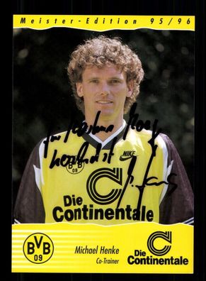 Michael Henke Autogrammkarte Borussia Dortmund 1995-96 Original Signiert + 2