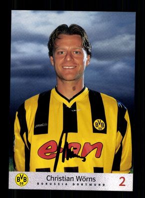 Christian Wörns Autogrammkarte Borussia Dortmund 2000-01 Original Signiert + 2