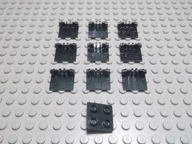 Lego 10 Scharniere Oberteile 2x2 Schwarz 6134