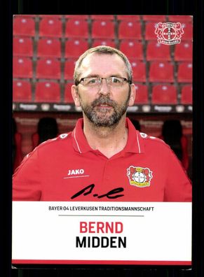 Bernd Midden Bayer Leverkusen Traditionsmannschaft Original Sign. # A 224981
