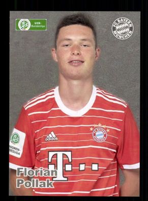Florian Pollak Autogrammkarte Bayern München U 19 2022-23