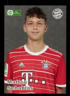 Matteo Schablas Autogrammkarte Bayern München U 19 2022-23