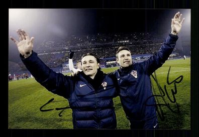 Niko und Robert Kovac Kroatien Nationalspieler Foto Original Signiert + A 225466