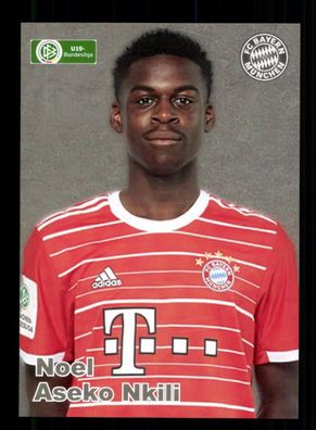 Noel Aseko Nkili Autogrammkarte Bayern München U 19 2022-23