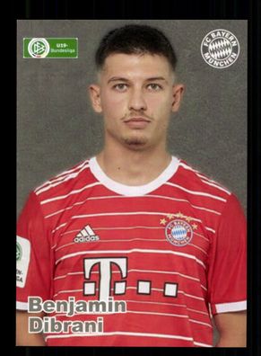 Benjamin Dibrani Autogrammkarte Bayern München U 19 2022-23