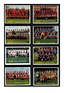 18 Mannschaftskarten Bundesliga Saison 1974-75