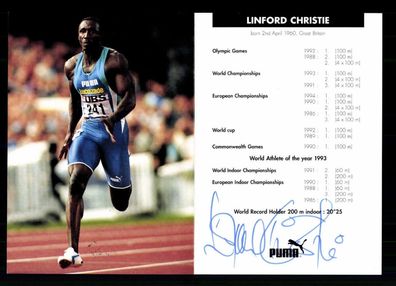 Lindford Christie Autogrammkarte Olympiasiegerin 1992 Original Sign + A 225299