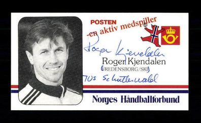 Roger Kjendalen Norwegen Handball Nationalmannschaft ca. 1990 Sign. + A 225263