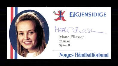 Marte Eliasson Norwegen Handball Nationalmannschaft ca. 1990 Sign. + A 225265