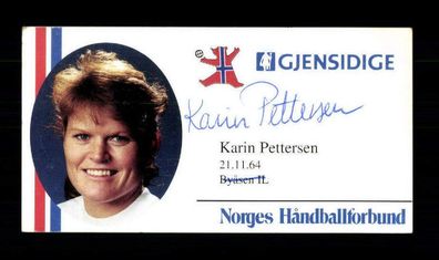 Karin Pettersen Norwegen Handball Nationalmannschaft ca. 1990 Sign. + A 225266