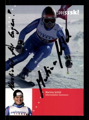 Martina Schild Autogrammkarte Original Signiert Skialpine + A 225139