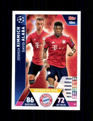 Joshua Kimmich und David Alaba FC Bayern München TOPPS Card 2018-19