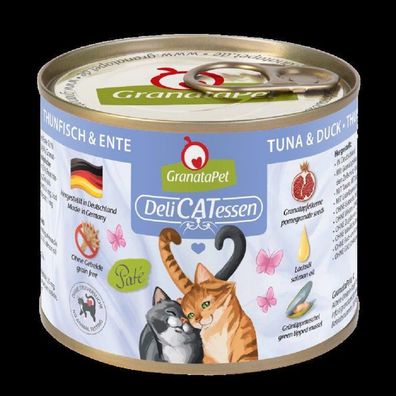 GranataPet?Delicatessen Thunfisch & Ente - 6 x 200 g ? Katzennassfutter