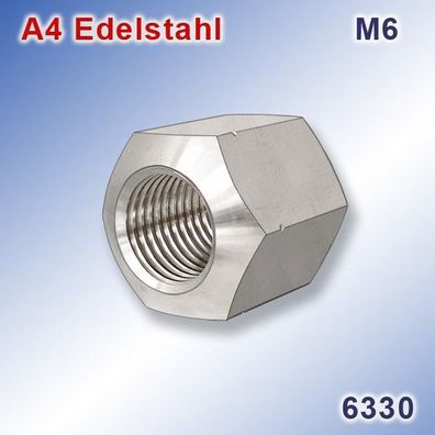 Sechskantmutter M6 1,5xd DIN 6330 | A4 Edelstahl | Hexagon Nuts | Stainless Steel 316