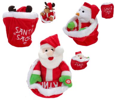 Weihnachtssack mit Jingle Bells Musik, Weihnachtsfigur die auf Knopfdruck über 30 ...