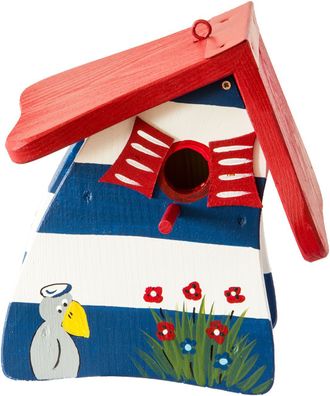 Vogelvilla Nistkasten Leuchtturm, Nistmini hängend blau/weiß