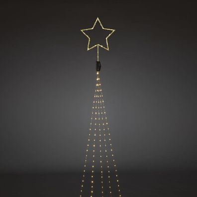 LED Baummantel Lichterkette, 5 Stränge mit Stern, Weihnachtsbeleuchtung, 240 LEDs, We