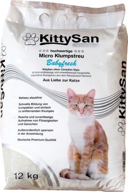 KittySan ?Silver Canadian Style - Babyfresh Duft -12kg ? Katzenstreu Family Micro ...