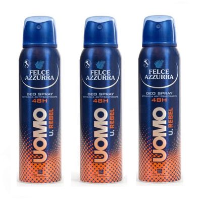 Paglieri Felce Azzurra Uomo Deo Rebel 3x 150 ml
