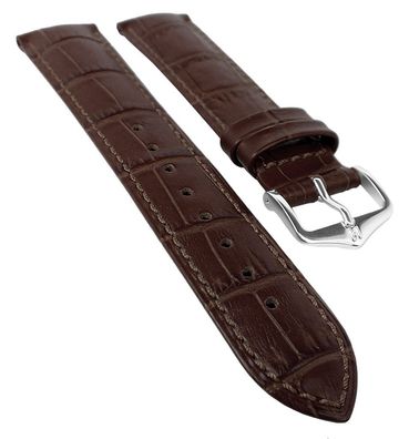 HIRSCH DUKE L | Uhrenarmband Leder Dunkelbraun/ Alligatorprägung 31025