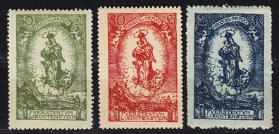 Liechtenstein [1920] MiNr 0040-42 ( * */ mnh )