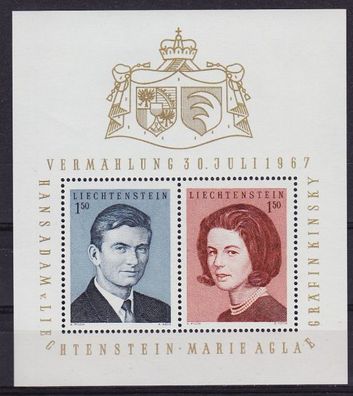 Liechtenstein [1967] MiNr 0478-79 Block 7 ( * */ mnh )