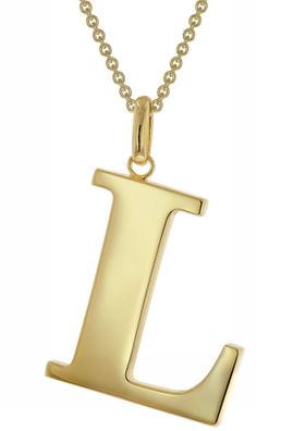 trendor Schmuck Halskette mit Großem Buchstaben L 925 Silber mit Goldauflage 41790-L