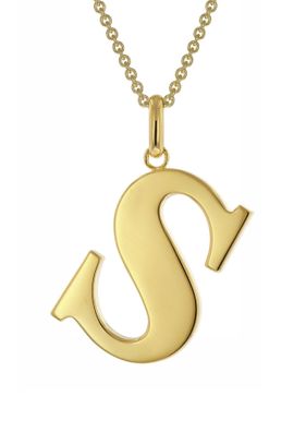 trendor Schmuck Halskette mit Großem Buchstaben S 925 Silber mit Goldauflage 41790-S