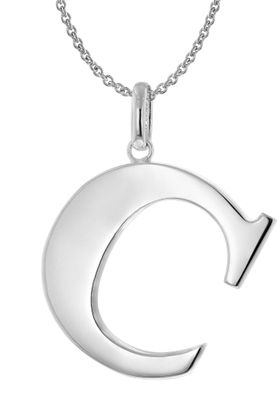 trendor Schmuck Damen-Halskette mit Großem Buchstaben C 925 Silber 41780-C