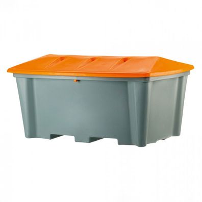 Streugutbehälter 350 Liter orange-grau mit Entnahmeöffnung - Streusalzbehälter