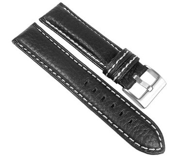 Uhrenarmband Rindsleder schwarz genarbt Imola XL 27450XL-S