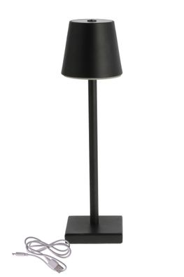 Metall LED Akku Tisch Leuchte 38x12 cm - schwarz - Touch Deko Nacht Licht Außen